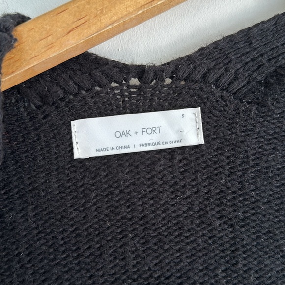 Oak + Fort Long Black Cardigan - Picture 2 of 3